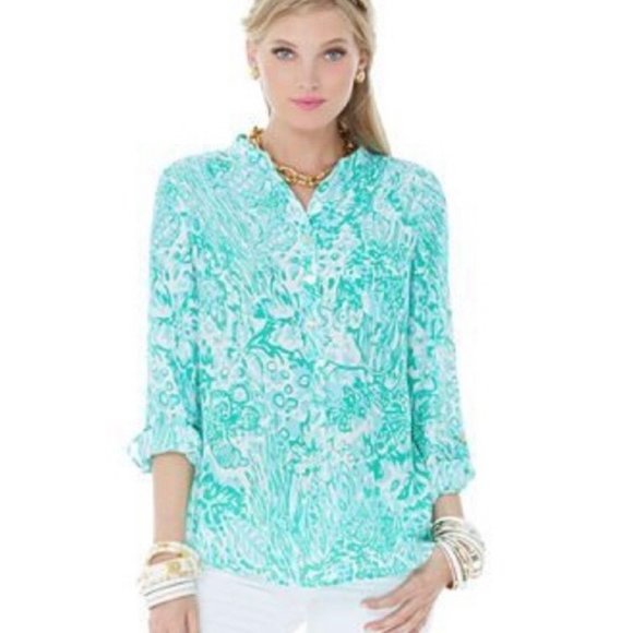 Lilly Pulitzer Delray Silk Tunic Bungle In The Jungle Sz S - Picture 2 of 16